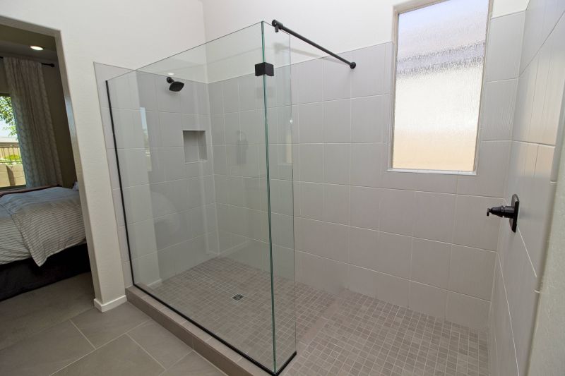 Walk-in shower with rainfall head